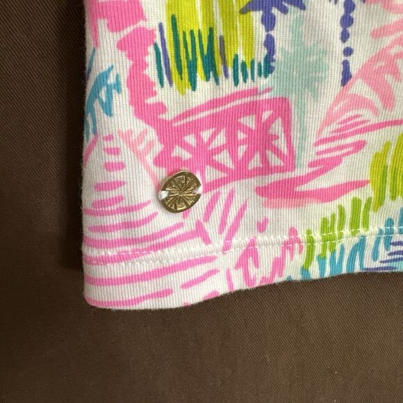 Lilly Pulitzer Halee Top Short Sleeve Private Island Palm Tree  SMALL - Picture 4 of 8